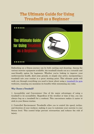 The Ultimate Guide for Using Treadmill as a Beginner