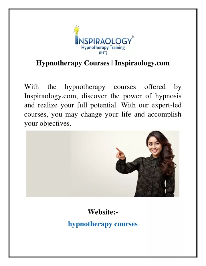 hypnotherapy courses inspiraology com with