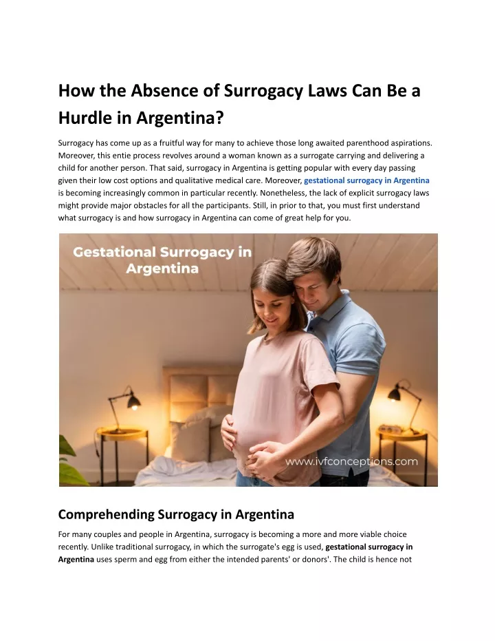 how the absence of surrogacy laws can be a hurdle