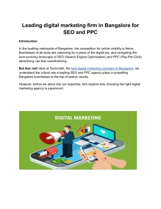 Leading digital marketing firm in Bangalore for SEO and PPC