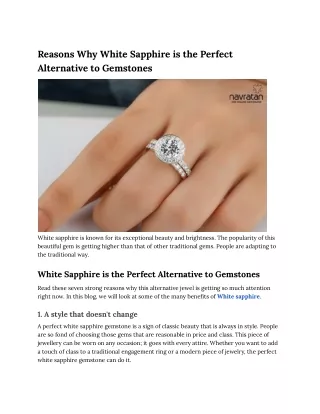 Reasons Why White Sapphire is the Perfect Alternative to Gemstones