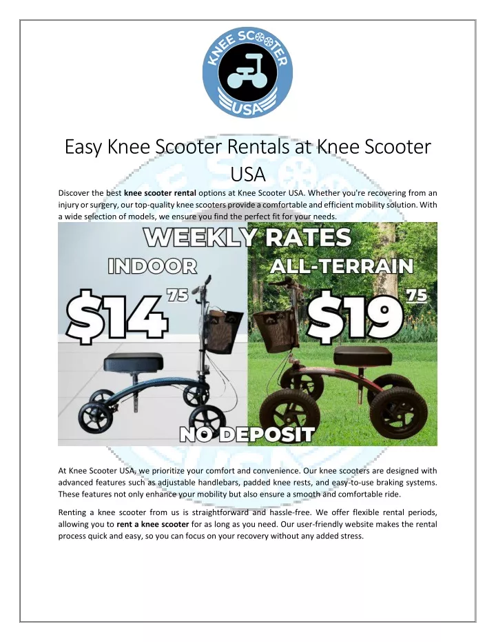 easy knee scooter rentals at knee scooter