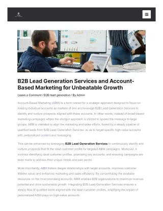 B2B Lead Generation Services