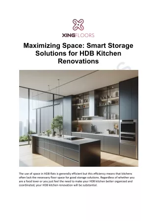 Smart Storage Solutions for HDB Kitchen Renovations