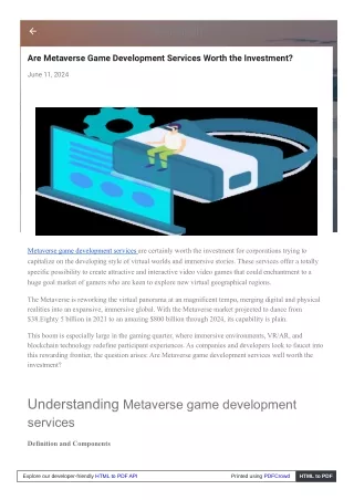 Understanding Metaverse game development services