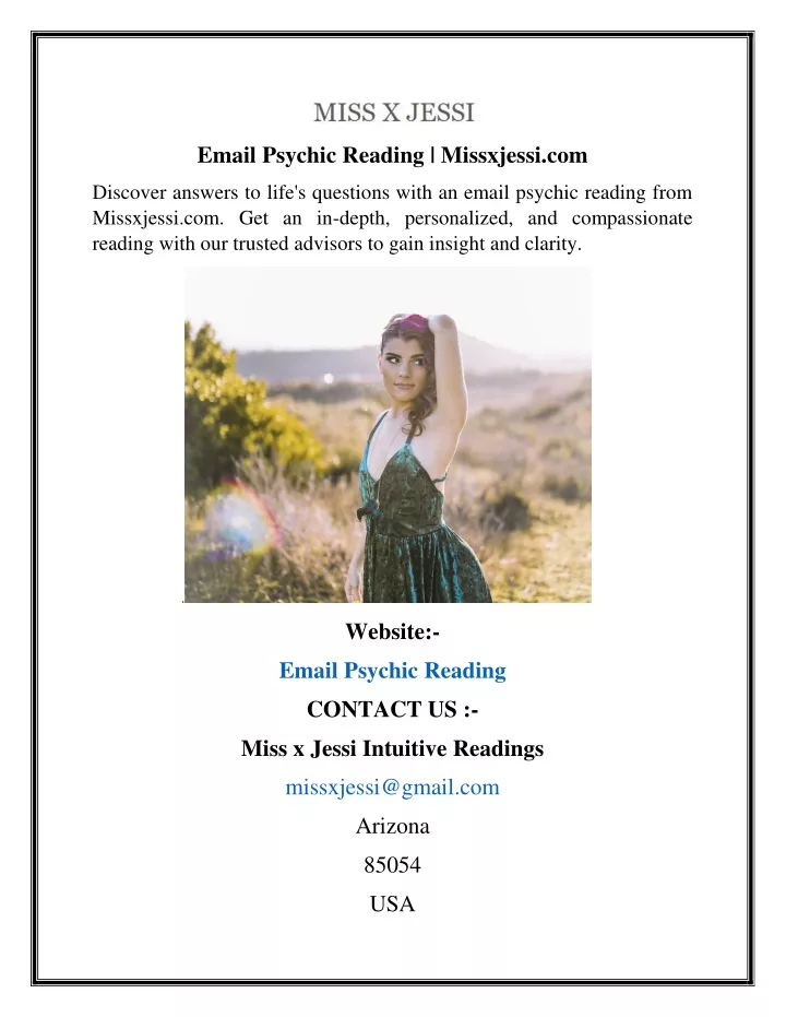 email psychic reading missxjessi com