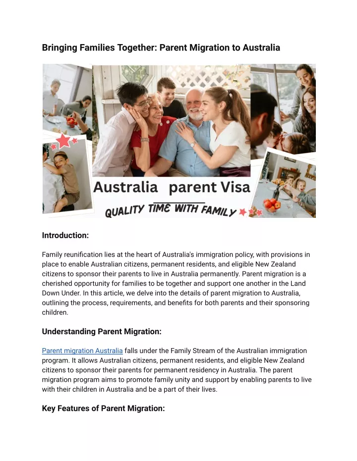 bringing families together parent migration