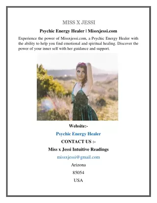 Psychic Energy Healer Missxjessi