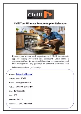 chilll your ultimate remote app for relaxation