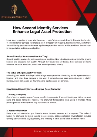 Second Identity Services: A Key to Legal Asset Protection in Mumbai