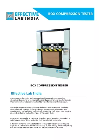 BOX COMPRESSION TESTER