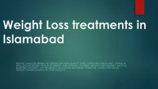 Weight Loss treatments in Islamabad