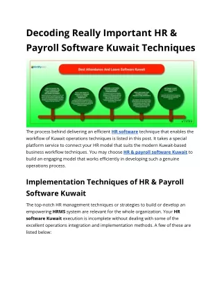 Decoding Really Important HR & Payroll Software Kuwait Techniques