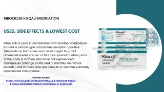 Ribociclib Kisqali Medication uses, side effects & Lowest cost