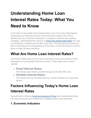 Understanding Home Loan Interest Rates Today_ What You Need to Know