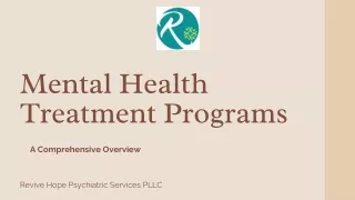 Mental Health Treatment Programs