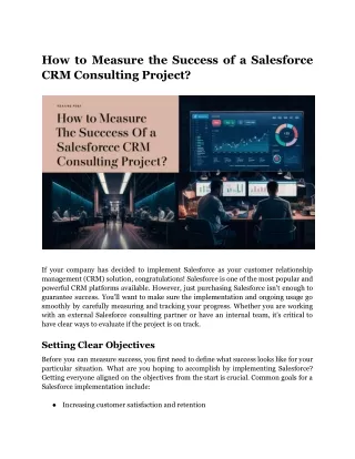 How to Measure the Success of a Salesforce CRM Consulting Project?