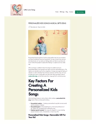 PERSONALIZED KIDS SONGS MUSICAL GIFTS IDEAS