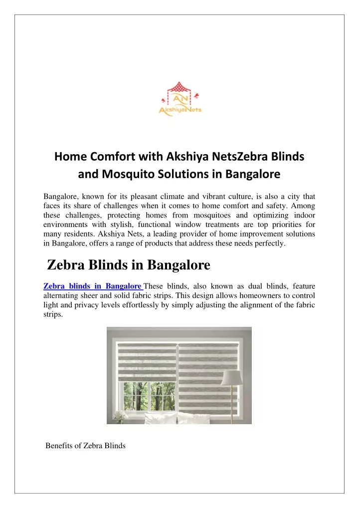 home comfort with akshiya netszebra blinds