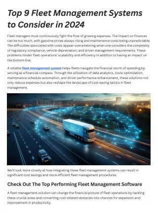 Top 9 Fleet Management Systems to Consider in 2024