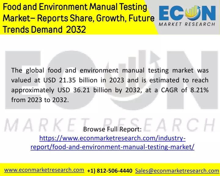 food and environment manual testing market