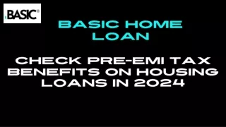 Pre EMI Tax Exemption - Home Loan Pre-EMI Interest Tax Exemption