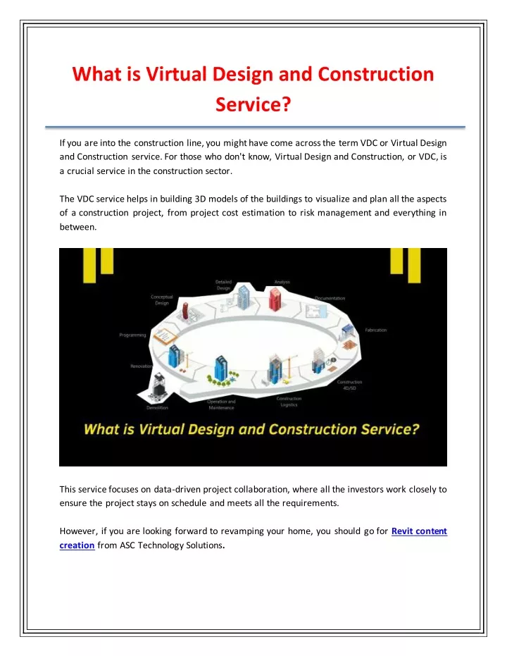 what is virtual design and construction service