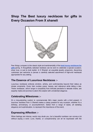 Shop The Best luxury necklaces for gifts in Every Occasion From X shaneli