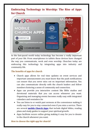 mobile Church Apps