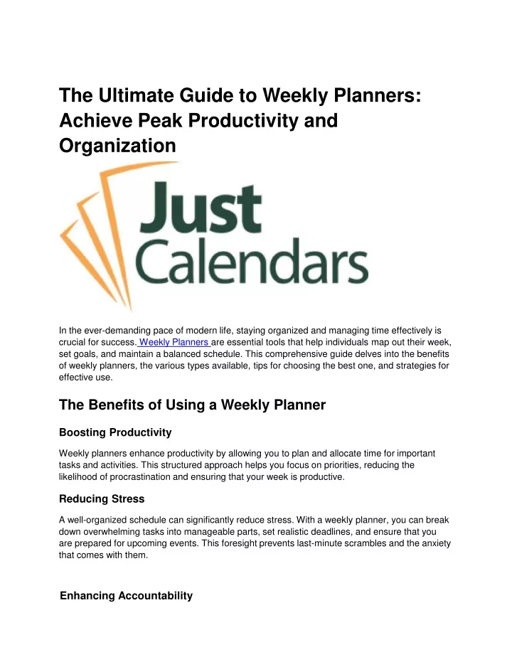 the ultimate guide to weekly planners achieve