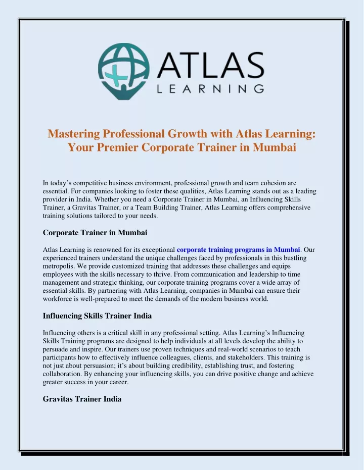 PPT - Mastering Professional Growth with Atlas Learning Your Premier ...