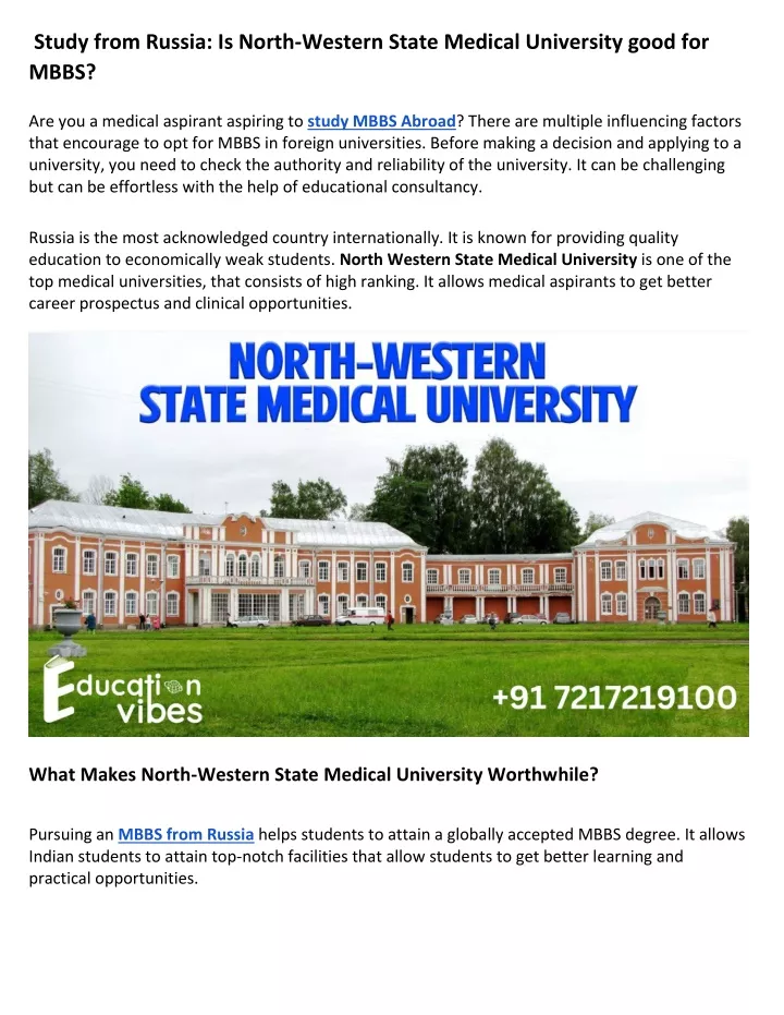 study from russia is north western state medical