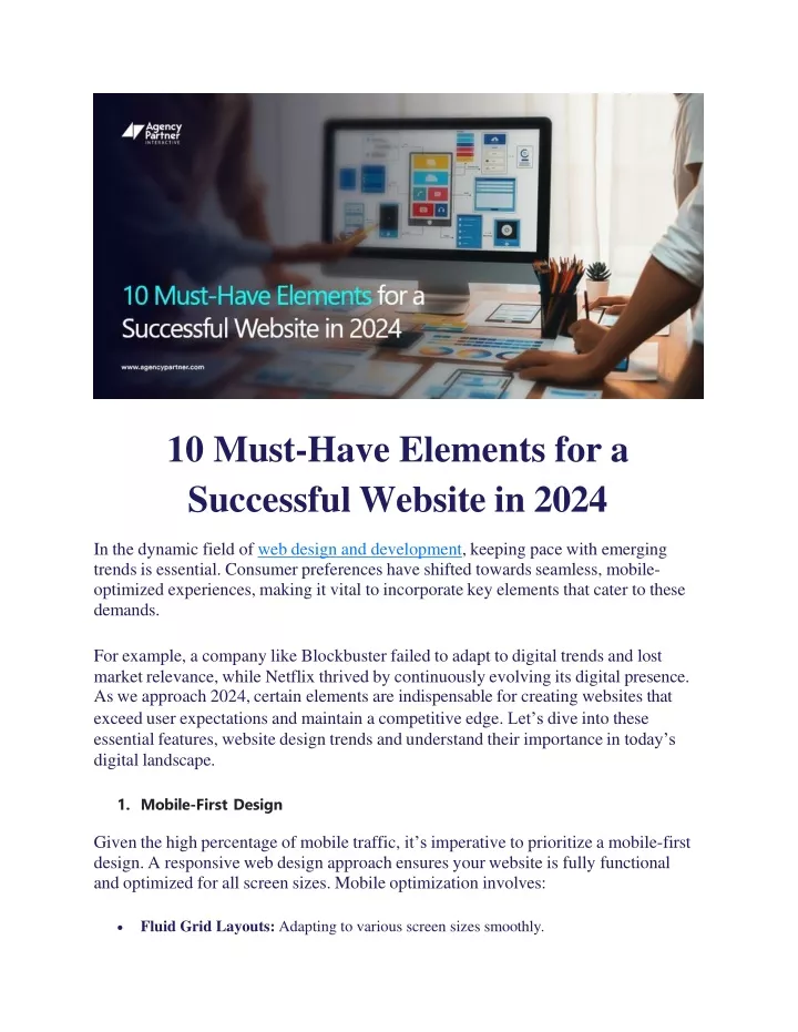 10 must have elements for a successful website in 2024