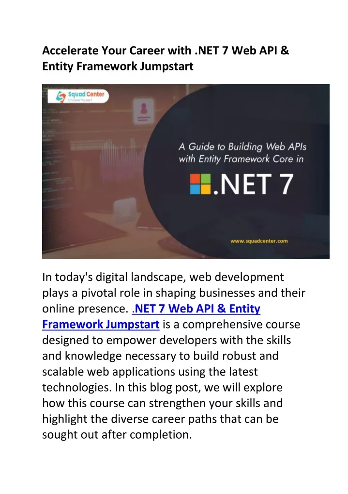 accelerate your career with net 7 web api entity