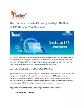 The Ultimate Guide to Choosing the Right NetSuite ERP Partner for Your Business