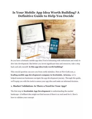Is Your Mobile App Idea Worth Building A Definitive Guide to Help You Decide