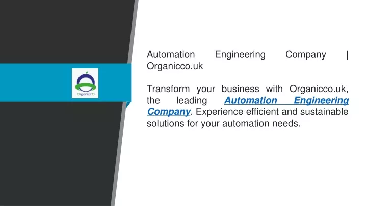 automation engineering company organicco