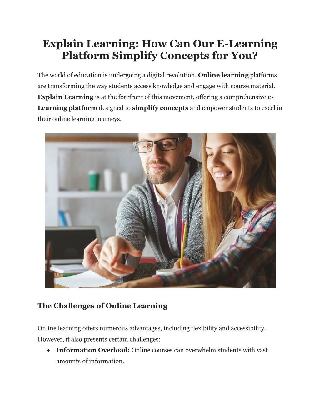 PPT - Explain Learning How Can Our E-Learning Platform Simplify ...