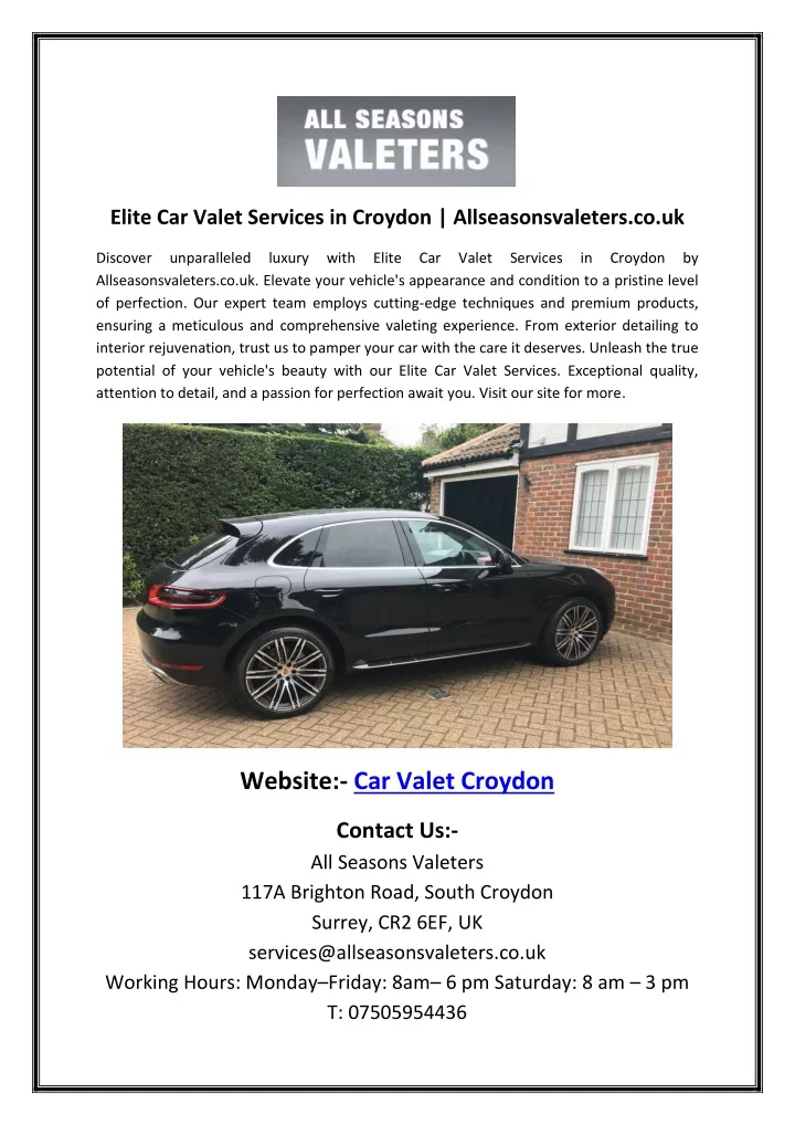 elite car valet services in croydon