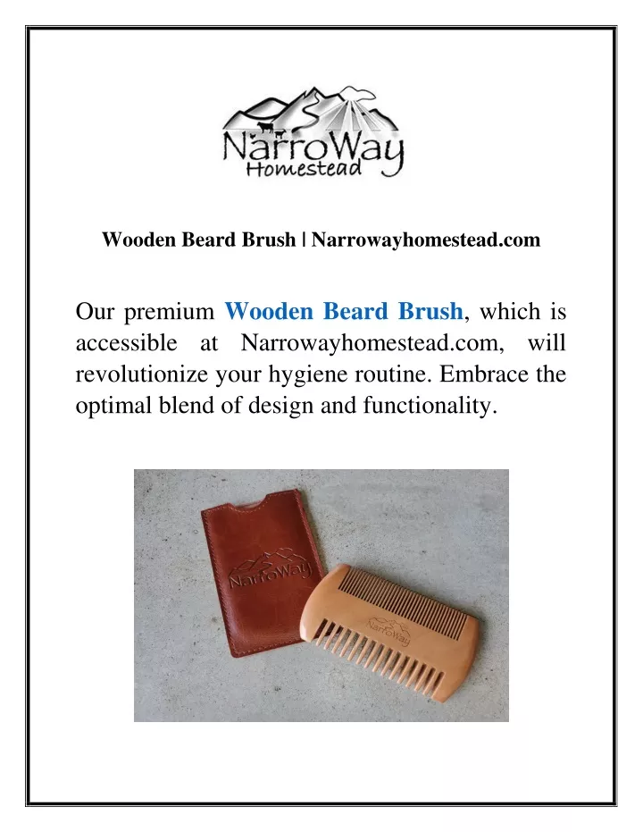 wooden beard brush narrowayhomestead