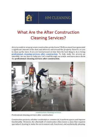 What Are the After Construction Cleaning Services