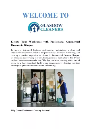 Reliable Glasgow Office Cleaning Services