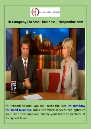Hr Company For Small Business  Hrbponline.com