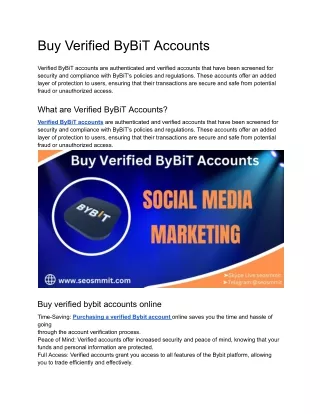 Buy Verified ByBiT Accounts-100% KYC-Verified Accounts