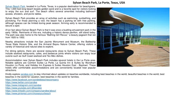 sylvan beach park la porte texas usa