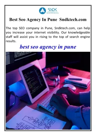 Best Seo Agency In Pune  Sndktech.com