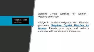 Sapphire Crystal Watches For Women  Watches-gems.com