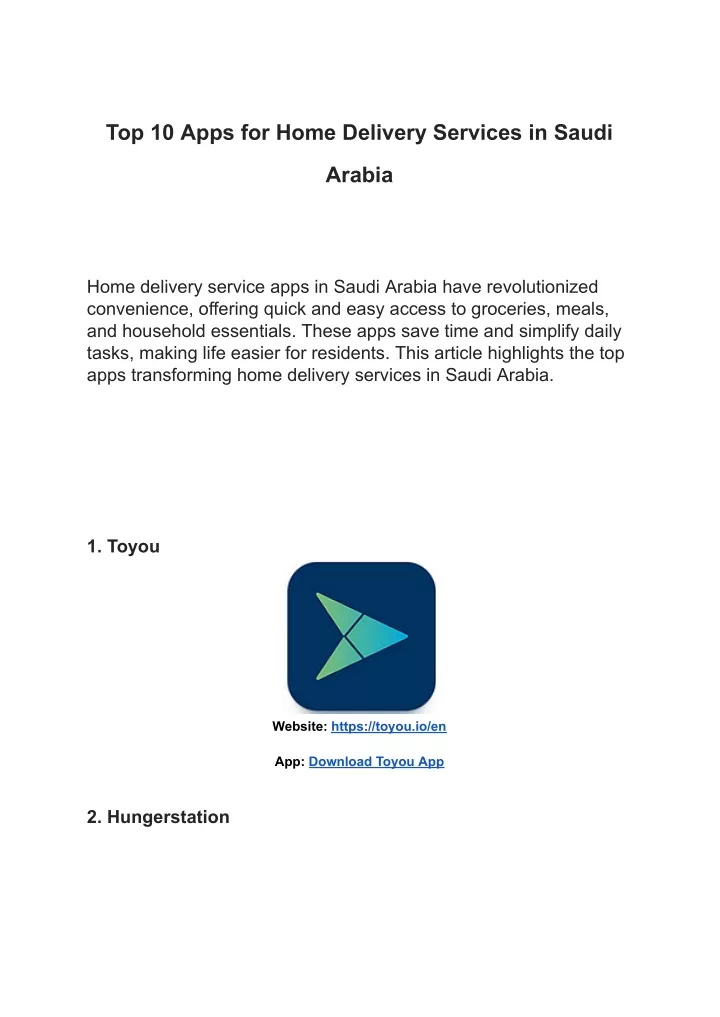 top 10 apps for home delivery services in saudi