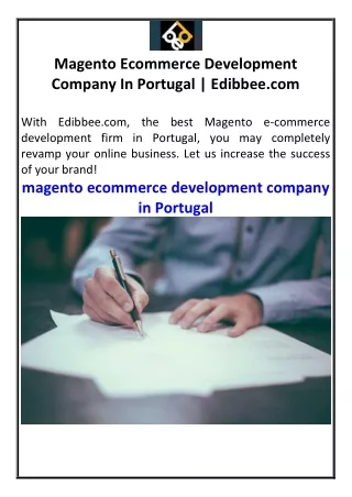 Magento Ecommerce Development Company In Portugal  Edibbee.com