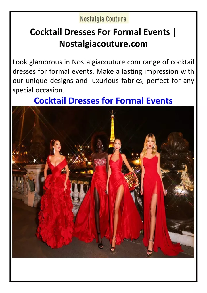 cocktail dresses for formal events